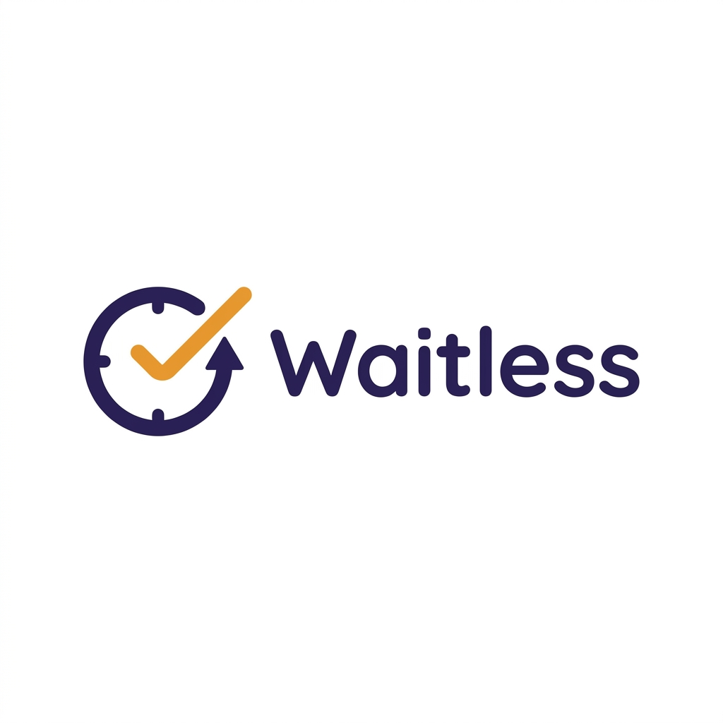 Waitless — Clock Check logo design